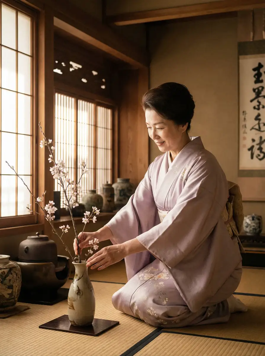 一位优雅的 女神视频-美女视频集锦|最新高清|免费看 在和室中插花